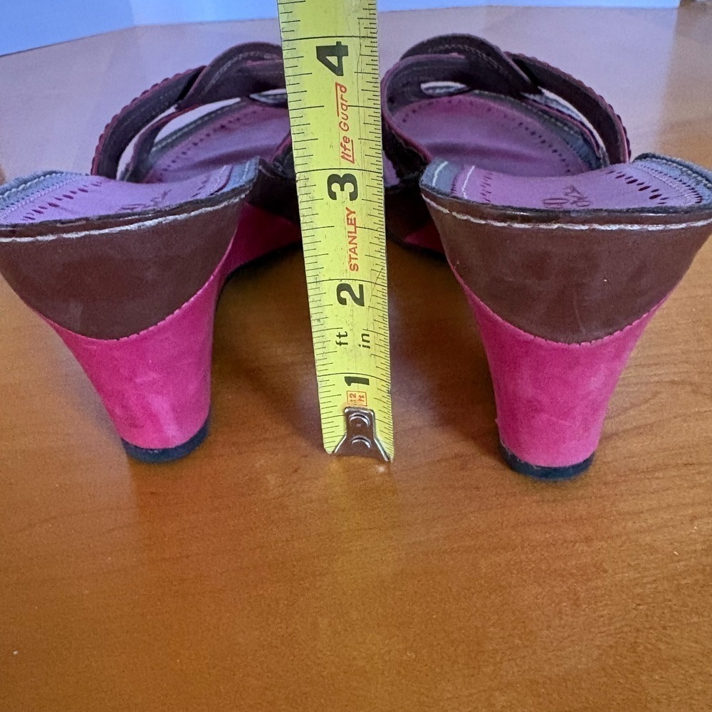 Indigo by Clarks Boelyn Earth Wedge Sandals Brown Pink Leather Women 8M Studded - Picture 9 of 16